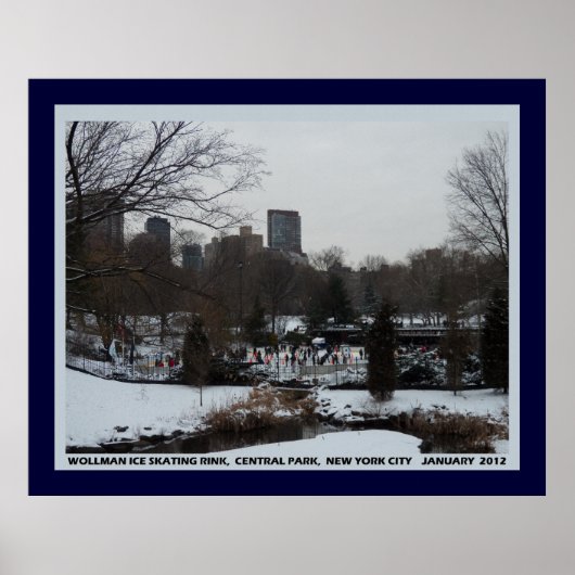Wollman Iceスケートで滑るRink, Central Park NYC Poster ポスター (正面)