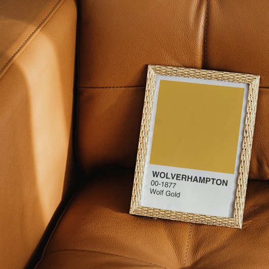 Wolverhampton Wolf金ゴールド – 白縁ど ポスター