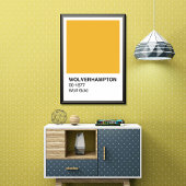 Wolverhampton Wolf金ゴールド – 白縁ど ポスター