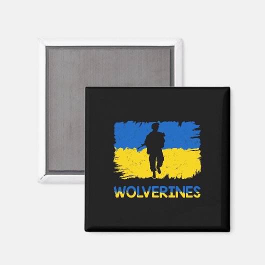 Wolverines Support Ukraine Support Ukraine Stand W マグネット (正面/裏面)