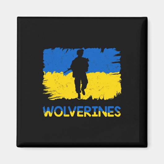 Wolverines Support Ukraine Support Ukraine Stand W マグネット (正面)