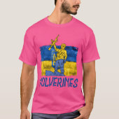 Wolverines Support Ukraine Ukraine Wolverines retr Tシャツ (正面)