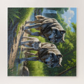 Wolves and Pups - Animal Puzzle ジグソーパズル (横)