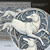 Wolves Arts & Crafts Wall Decor Art Nouveau Crane タイル