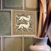 Wolves Arts & Crafts Wall Decor Art Nouveau Crane タイル