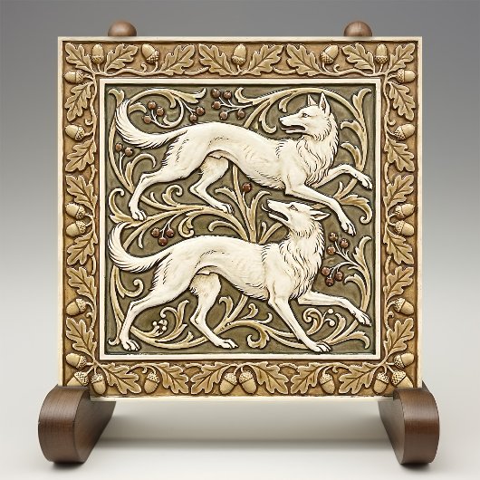 Wolves Arts & Crafts Wall Decor Art Nouveau Crane タイル