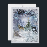 Wolves at Christmas a Winter Wonderland Flat Card シーズンカード<br><div class="desc">このフラットカードは、雪に覆われた木々、野生のオオカミ、クリスマスツリーと美しい冬のシーンを備え飾た。私は私のコラージュの一つからこのカードを作成し、圧縮される前に52の要素を追加した。あなたもしは自然と狼が好きなら、このクリスマスカードを愛するだろう。お尻には自分の言葉や図のように自分の好みに合わせた挨拶が買ある。「平和なクリスマスと新年をお祈り」</div>