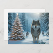 Wolves at Christmas a Winter Wonderland Flat Card シーズンカード (正面/裏面)
