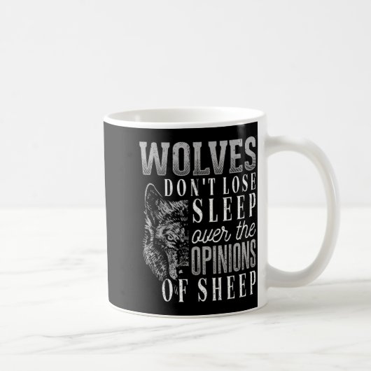 Wolves Don't Lose Sleep Over The Onions Of Sheep - コーヒーマグカップ (右)