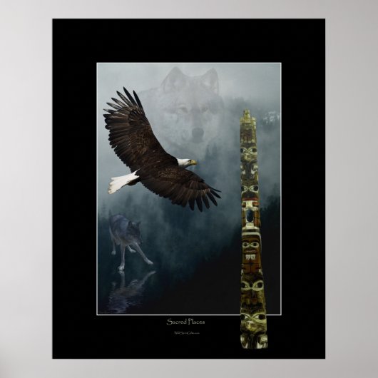 Wolves, Eagle & Totem Art Poster ポスター (正面)