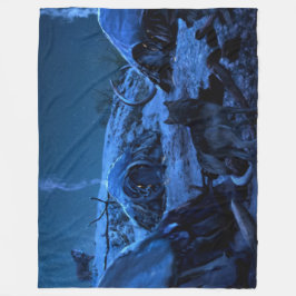 WOLVES in CAMP フリースブランケット