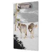 Wolves in Snow 絵画's -オリジナルワイルドライフアート クリップボード (左)