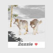 Wolves in Snow 絵画's -オリジナルワイルドライフアート シール (シート)