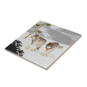 Wolves in Snow 絵画's -オリジナルワイルドライフアート タイル (側面)