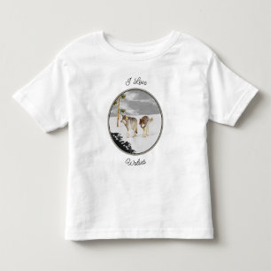 Wolves in Snow 絵画's -オリジナルワイルドライフアート トドラーTシャツ