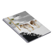 Wolves in Snow 絵画's -オリジナルワイルドライフアート ノートブック (右側)