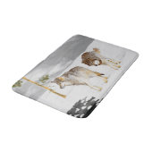 Wolves in Snow 絵画's -オリジナルワイルドライフアート バスマット (アングル)