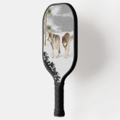 Wolves in Snow 絵画's -オリジナルワイルドライフアート ピックルボールラケット (左)