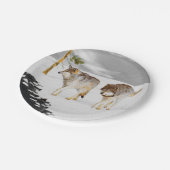 Wolves in Snow 絵画's -オリジナルワイルドライフアート ペーパープレート (アングル)