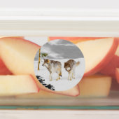 Wolves in Snow 絵画's -オリジナルワイルドライフアート ラベル (貼付)