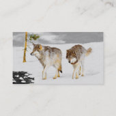 Wolves in Snow 絵画's -オリジナルワイルドライフアート 名刺 (裏面)
