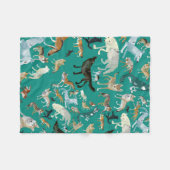 Wolves of the World (pattern) フリースブランケット (正面(横))