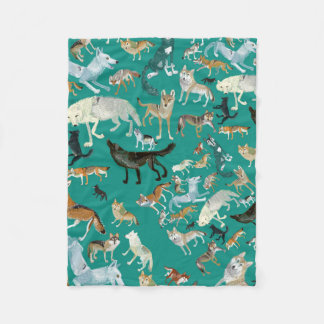 Wolves of the World (pattern) フリースブランケット