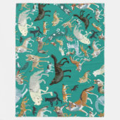 Wolves of the World (pattern) #1 フリースブランケット (正面)