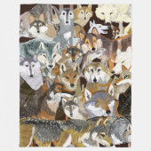 Wolves of the World puzzle フリースブランケット (正面)