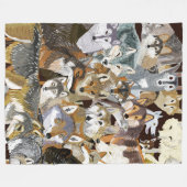 Wolves of the World puzzle フリースブランケット (正面(横))