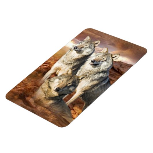 Wolves Trioプレミアムマグネット4x6 マグネット (左側)