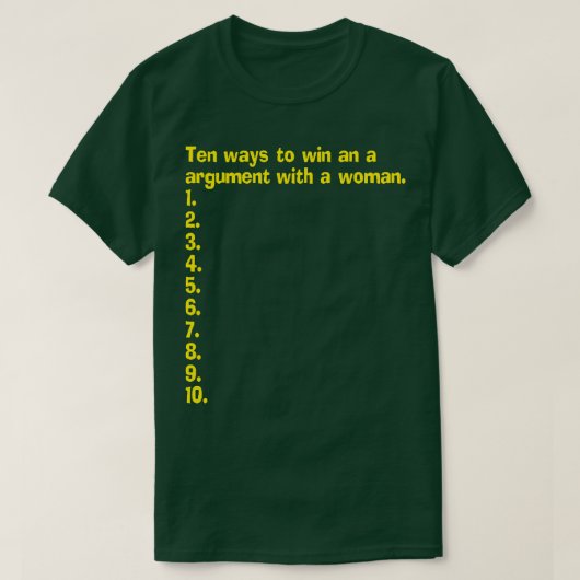 Womで引数を獲得する方法の空のリスト Tシャツ (デザイン正面)