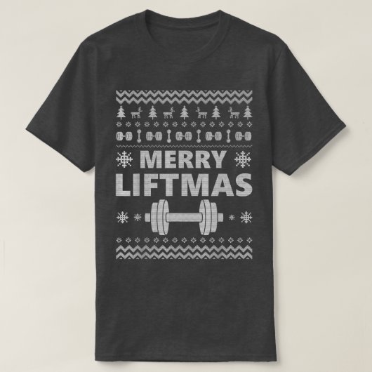 WomのメリーLiftmas醜いクリスマスセーターの贈り物 Tシャツ (デザイン正面)