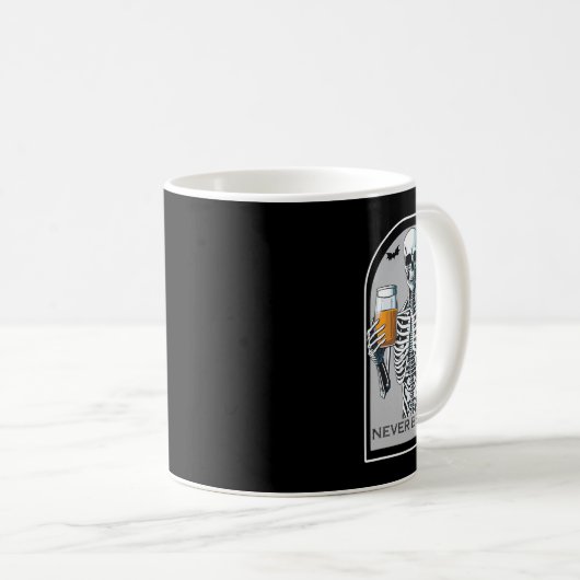WomのNever Betterスケルトンおもしろいスカルハロウィーン コーヒーマグカップ (正面右)