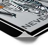 WomのNever Betterスケルトンおもしろいスカルハロウィーン ポスター (角)