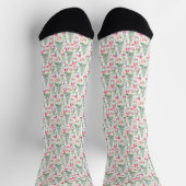 womaen's cute christmas gnomes Crew Socks ソックス (上部)
