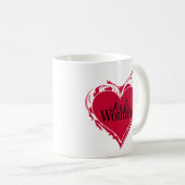 WOMAN 扱いにく red artハート コーヒーマグカップ (正面右)