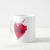 WOMAN 扱いにく red artハート コーヒーマグカップ (正面左)