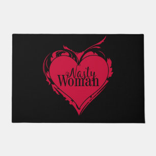 WOMAN 扱いにく red artハート ドアマット