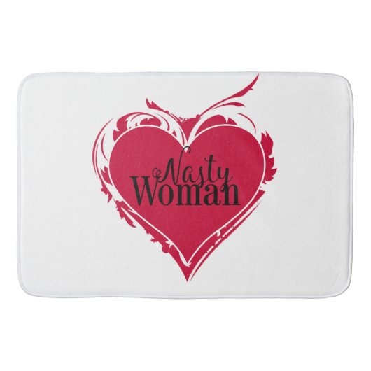 WOMAN 扱いにく red artハート バスマット (正面)
