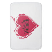 WOMAN 扱いにく red artハート バスマット (正面縦)