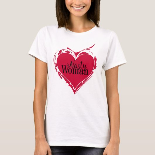 WOMAN 扱いにく red artハート Tシャツ (正面)
