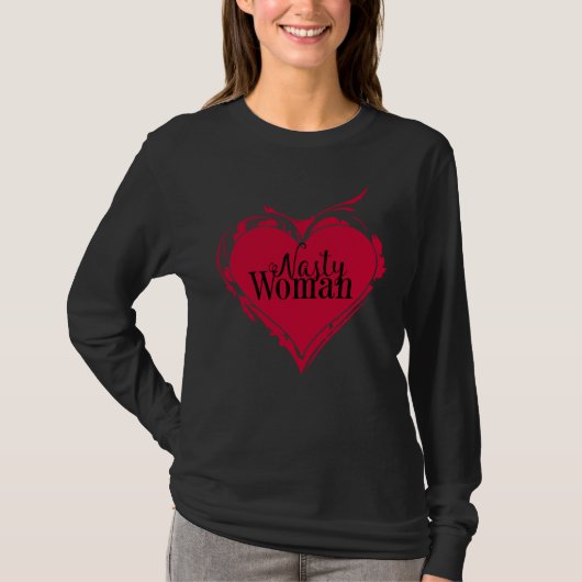 WOMAN 扱いにく red artハート Tシャツ (正面)