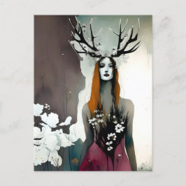 Woman 異教の Elen of the Ways Flowers ポストカード