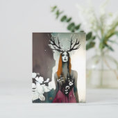 Woman 異教の Elen of the Ways Flowers ポストカード (スタンド正面)