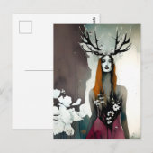 Woman 異教の Elen of the Ways Flowers ポストカード (正面/裏面)