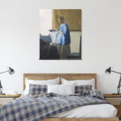 Woman 読's a Letter, c.1662-63 (キャンバス上の油) キャンバスプリント (インサイチュ (寝室))