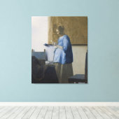 Woman 読's a Letter, c.1662-63 (キャンバス上の油) キャンバスプリント (インサイチュ (ウッドフロア))