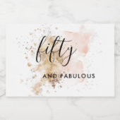 Woman 50 And Fabulous 50th Birthday スパークリングワインラベル (シングルラベル)