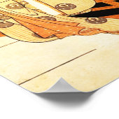  Woman Admiring Plum Blossoms at Night  ポスター (角)